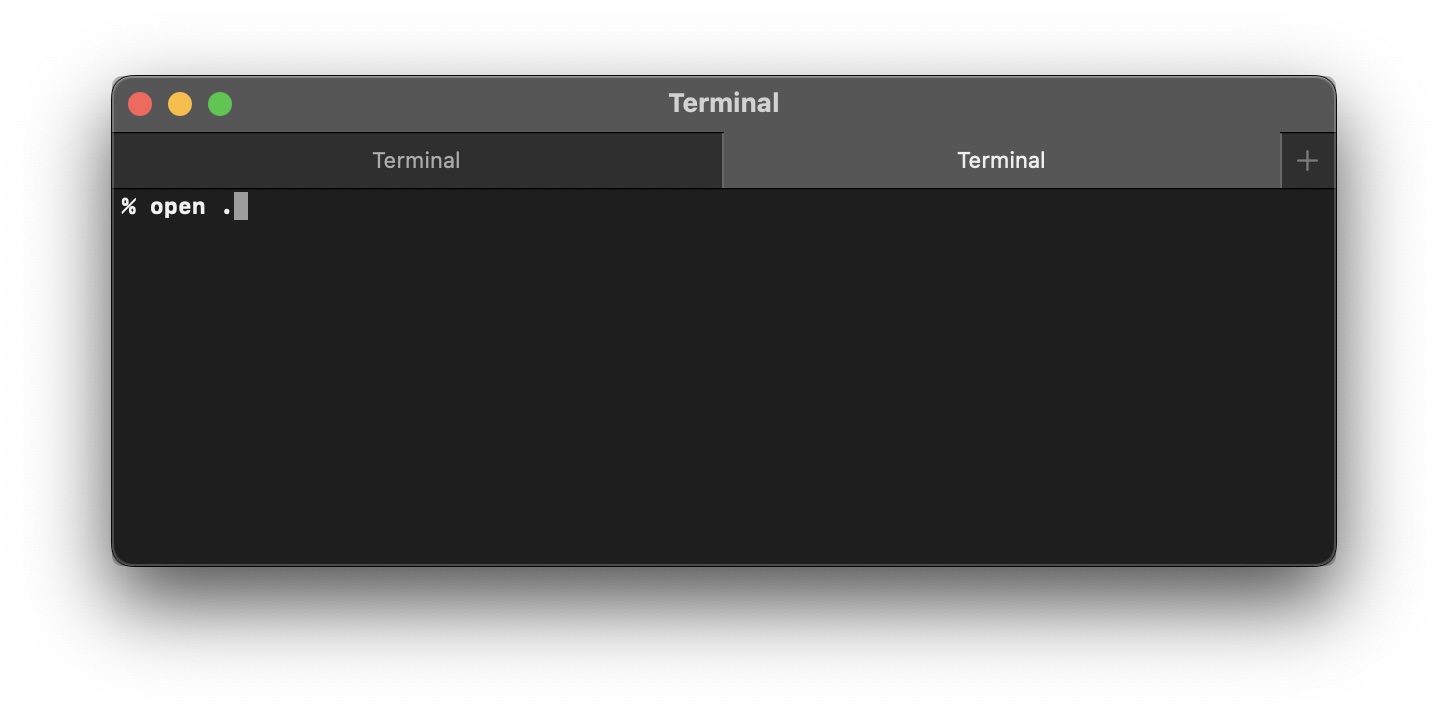 Open Finder using Mac Terminal